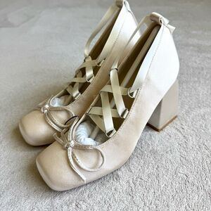 Cider Ballet Satin Bow Mary Jane Heels Size 36 US6